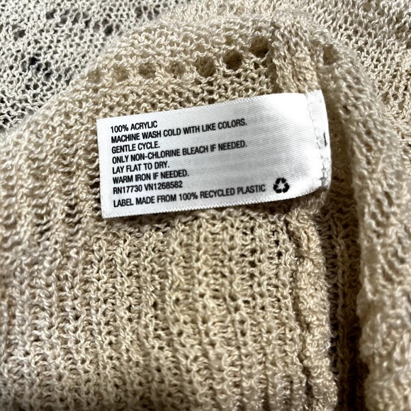 Knox Rose Knit Longline Cardigan Drapey Open Knit Long Duster Tan 1X - Picture 5 of 13